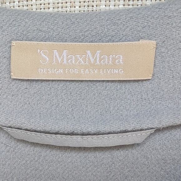 'S Max Mara Unito Angora Coat in Light Blue Virgin Wool, size 2 - Picture 3 of 11
